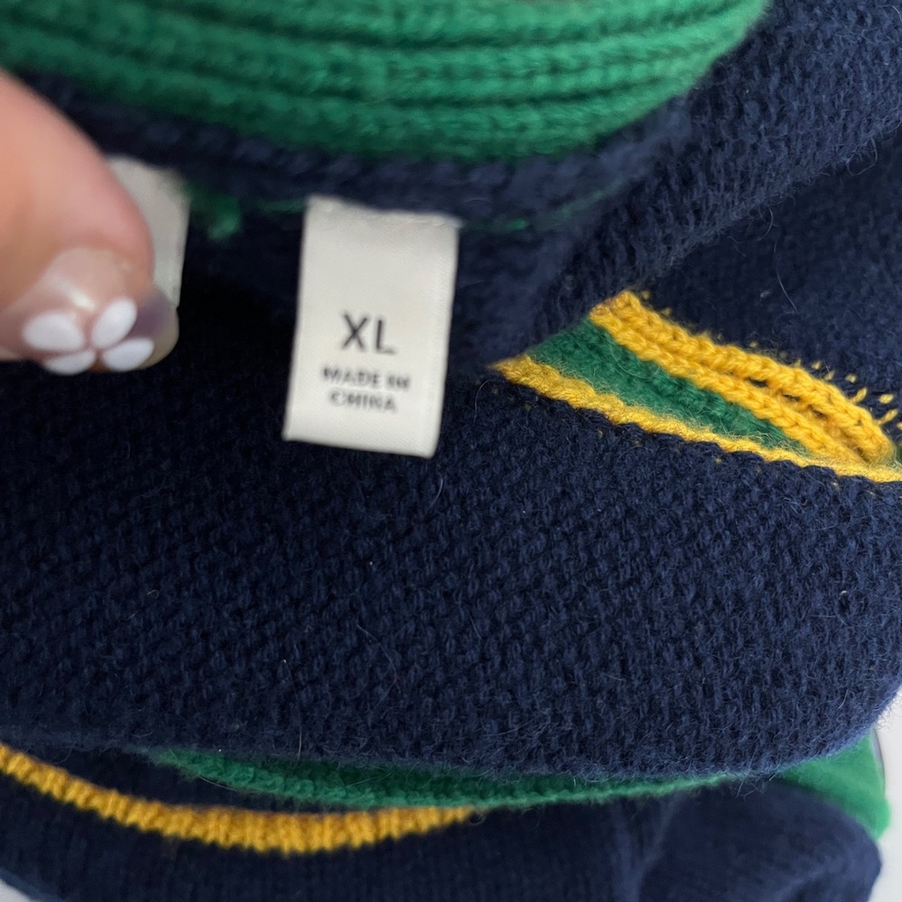 Banana Republic FBR Athletics Cardigan Vest Mens XL Navy Blue Cashmere - Picture 5 of 7